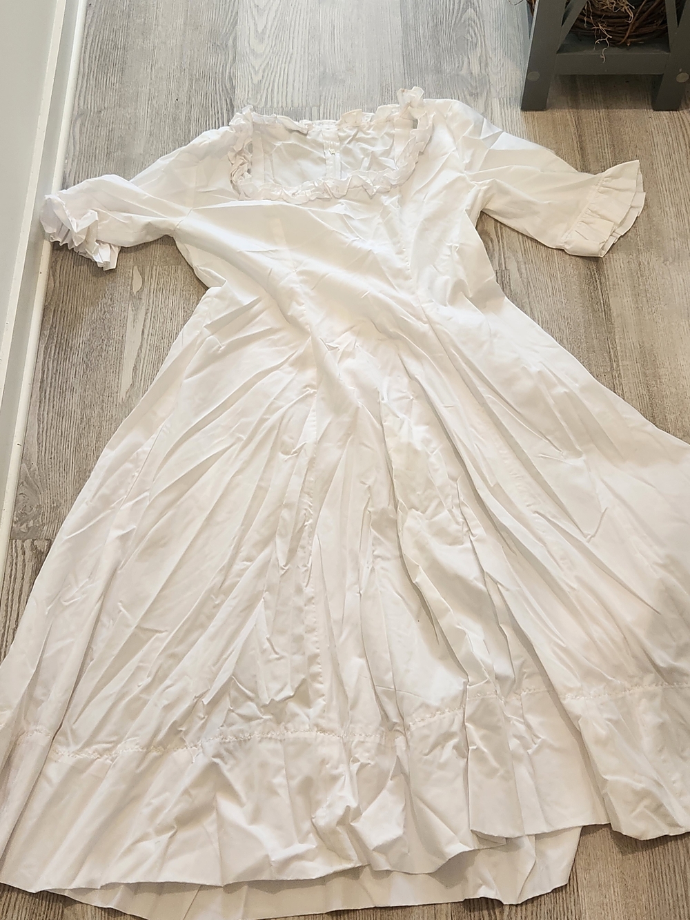 White Ruffled Midi Dress
